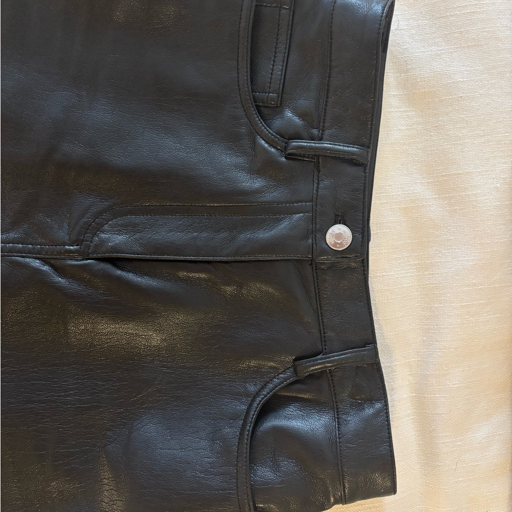 Aritzia Black Faux Leather Pencil Skirt - Picture 3 of 3
